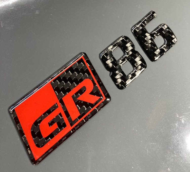 Toyota GR86 Rear Emblem Set (Red GR)